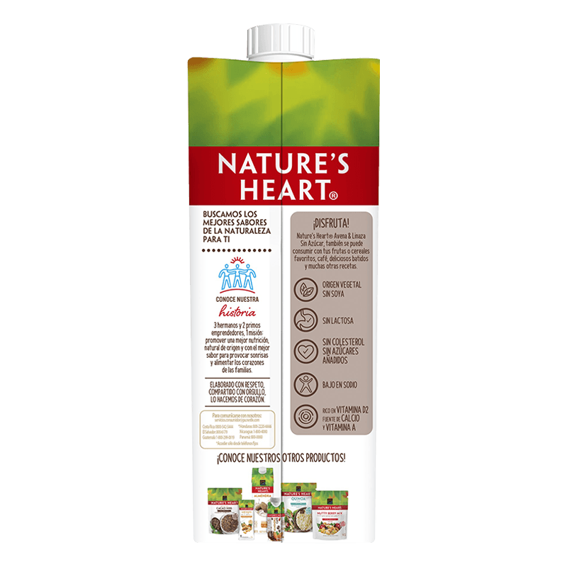 Bebida Avena Linaza Sin Azúcar Natures Heart 946ml